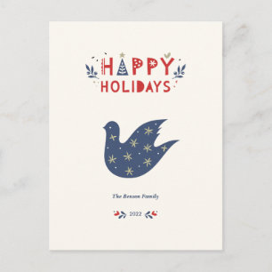 Happy Holidays Bold Typografie Postkarte