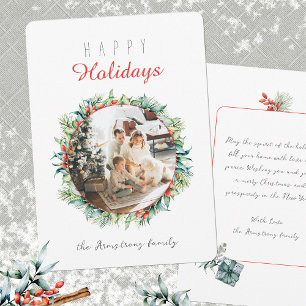 Happy Holidays Botanisches Bad Elegantes Foto Feiertagskarte