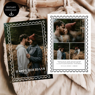 Happy Holidays Briefmarke Foto Feiertagskarte
