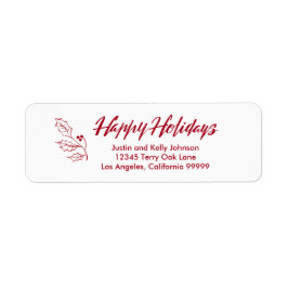 Happy Holidays Brush Calligrafy Rücksendeadresse