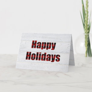 Happy Holidays Buffalo kariert Karte