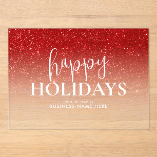 Happy Holidays Business Akrolic Holiday Card Acryleinladungen