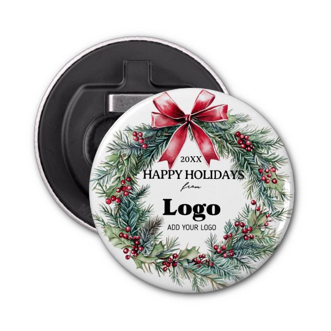 Happy Holidays Business Logo Gift for Clients Flaschenöffner (Vorderseite)