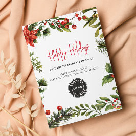Happy Holidays Business Logo Weihnachten Party Mitteilungskarte