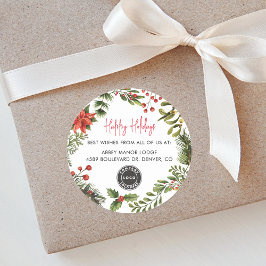 Happy Holidays Business Logo Weihnachten Runder Aufkleber