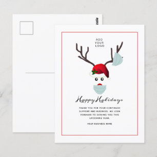 Happy Holidays Business Logo Weihnachtsmann Postkarte