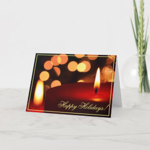 Happy Holidays Candle Lights Grußkarte Feiertagskarte