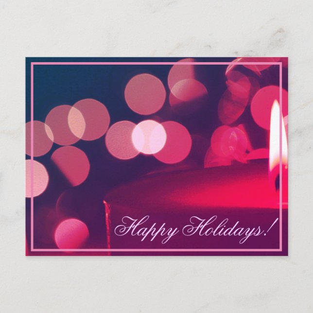 Happy Holidays Candle Lights Postkarte (Vorderseite)