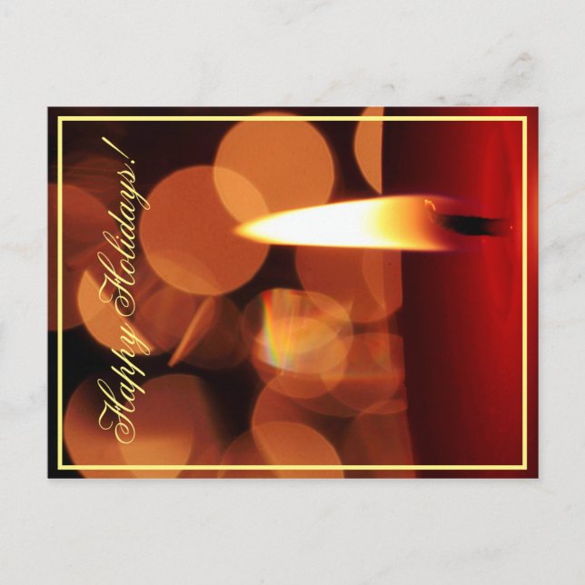 Happy Holidays Candle Lights Postkarte (Vorderseite)