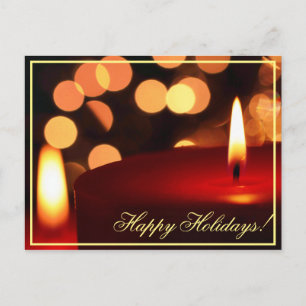 Happy Holidays Candle Lights Postkarte