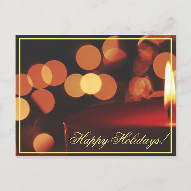 Happy Holidays Candle Lights Postkarte (Vorderseite)
