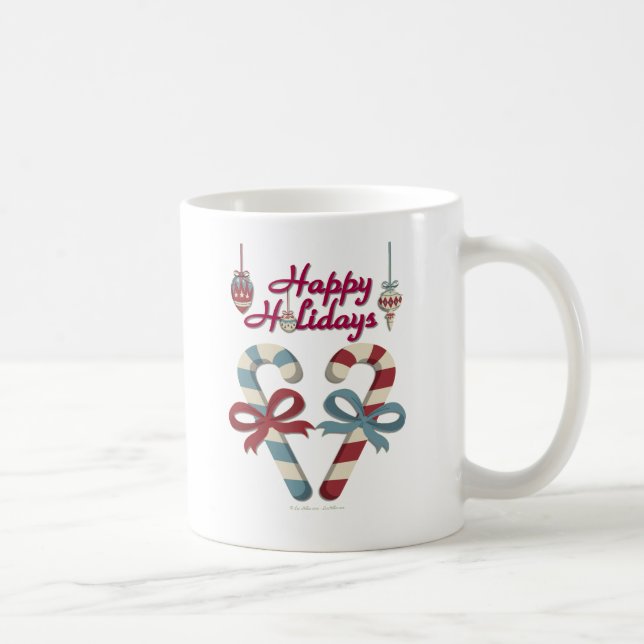Happy Holidays Candy Cane Heart Tasse (Rechts)