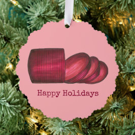 Happy Holidays Canned Cranberry Sauce Erntedank Ornament Karte