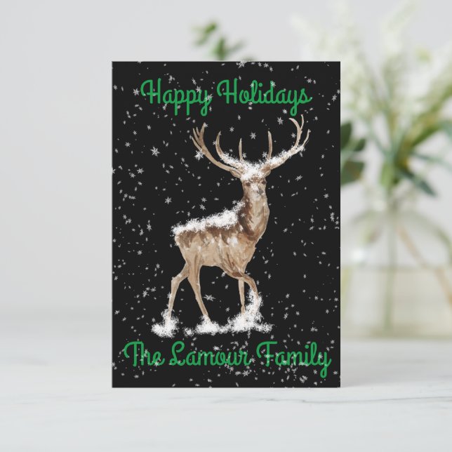 Happy Holidays Card (Stehend Vorderseite)