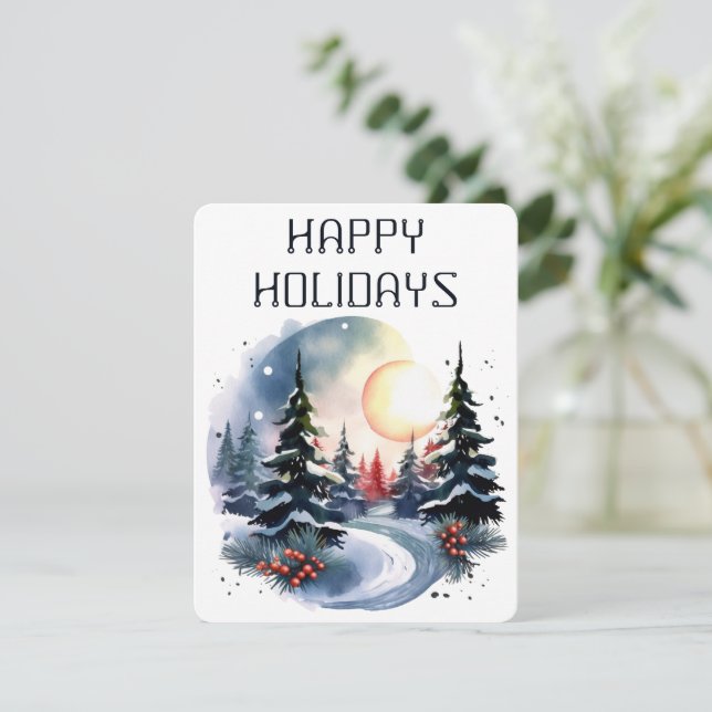 Happy Holidays Card Feiertagskarte (Stehend Vorderseite)