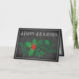 Happy Holidays Card | Imitate, Halbpension, Holly Feiertagskarte