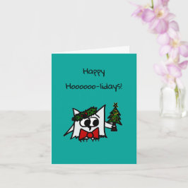 Happy Holidays Card mit Weihnachtsbaum und Kranz Karte