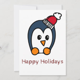 Happy Holidays Card Penguin Feiertagskarte