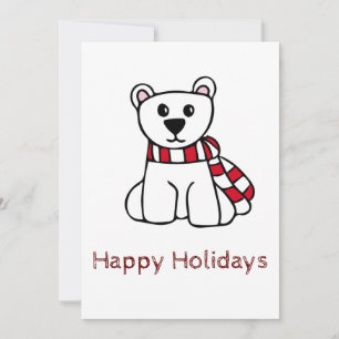 Happy Holidays Card Polar Bear Feiertagskarte