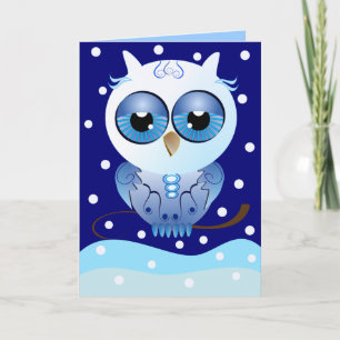 Happy Holidays Card Snow Owl Feiertagskarte
