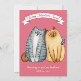 Happy Holidays Cat Valentine's Love Pink Feiertagskarte