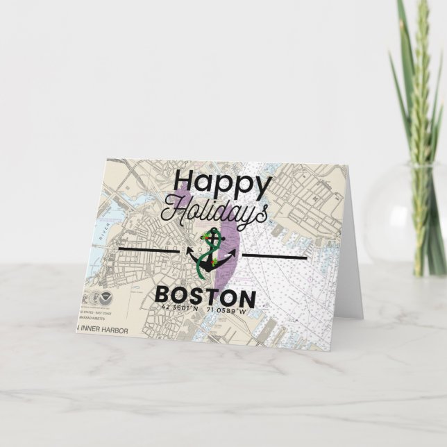 Happy Holidays Chart - Boston Feiertagskarte (Vorderseite)