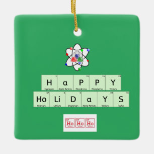Happy Holidays Chemist Baum ausgeteilt Keramikornament
