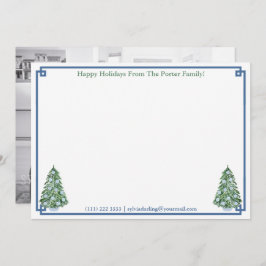 Happy Holidays Chinoiserie Chic Picture on Reverse Feiertagskarte