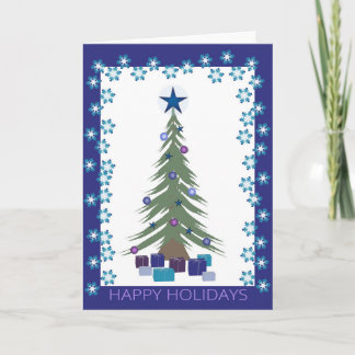 Happy Holidays Christmas Card with Snowflakes Feiertagskarte