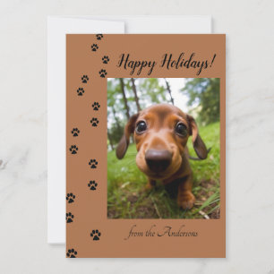 Happy Holidays Christmas Dog Pet Foto Feiertagskarte