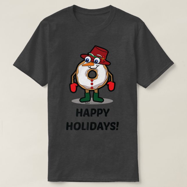 Happy Holidays Christmas Donut T-Shirt (Design vorne)