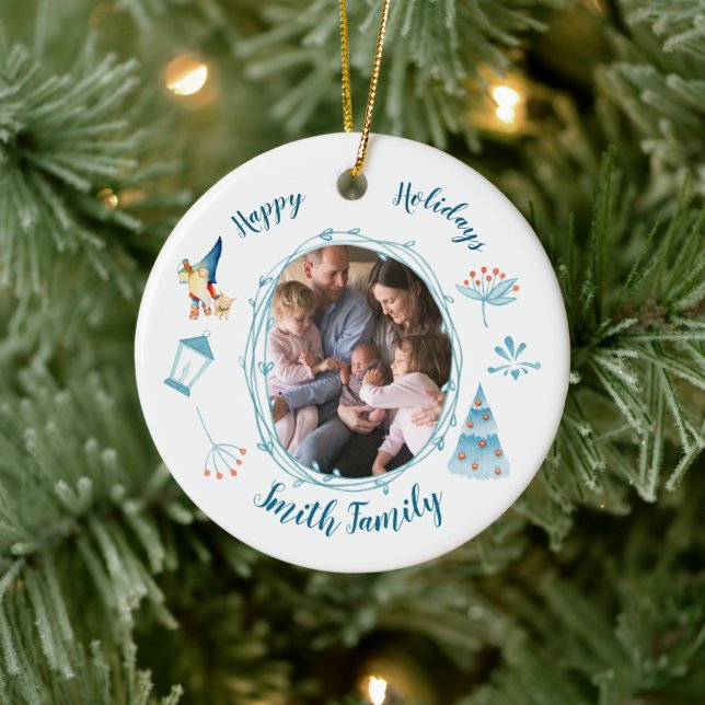 Happy Holidays Christmas Elf Tree Ornament (Baum)