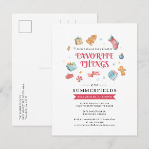 Happy Holidays Christmas Favorite Things Party Einladungspostkarte