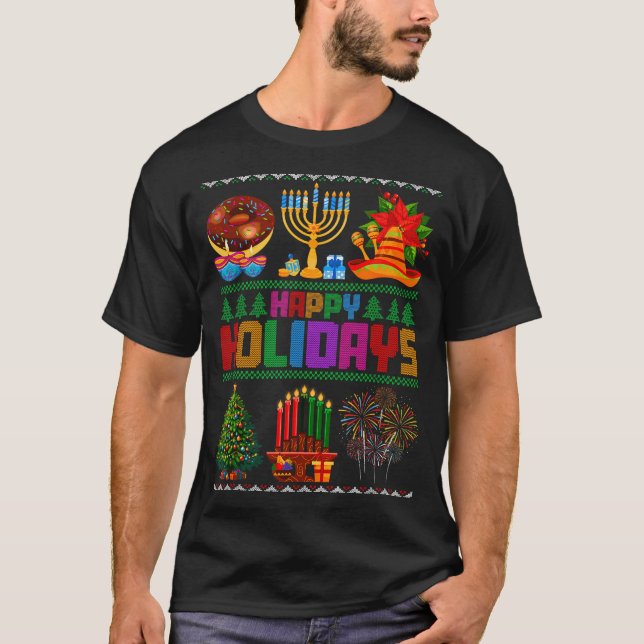 Happy Holidays Christmas Hanukkah Kwanzaa Happy Ne T-Shirt (Vorderseite)
