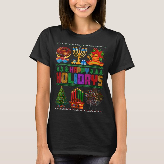Happy Holidays Christmas Hanukkah Kwanzaa Happy Ne T-Shirt (Vorderseite)