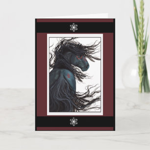 Happy Holidays Christmas Horse Card by Bihrle Feiertagskarte