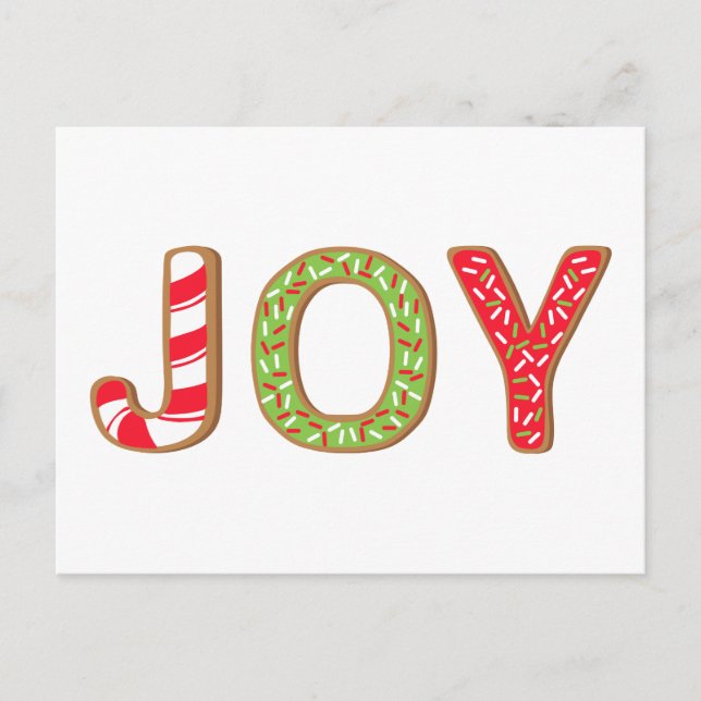 Happy Holidays | Christmas Joy Cookie Feiertagspostkarte (Vorderseite)