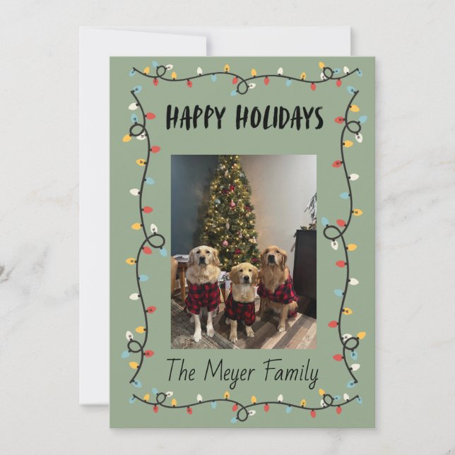 Happy Holidays Christmas Lights Card Feiertagskarte (Vorderseite)