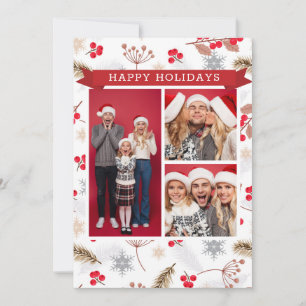 Happy Holidays Christmas Modern Fir Holly 3 Foto