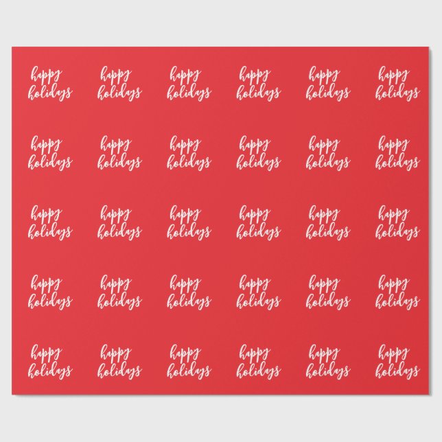 Happy Holidays Christmas New Year Season Message Geschenkpapier (Flach)