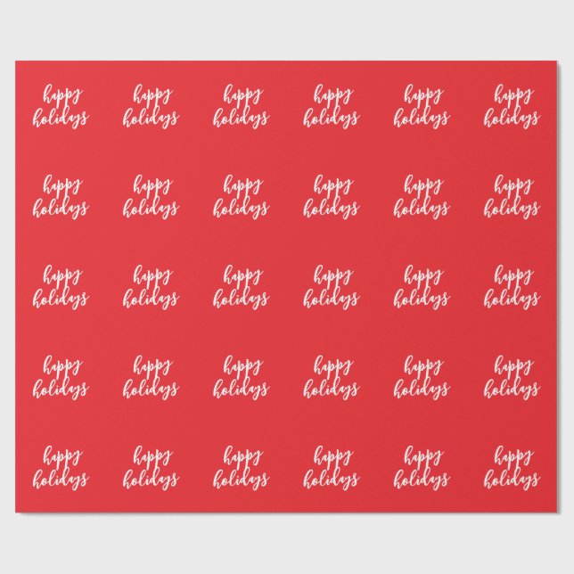 Happy Holidays Christmas New Year Season Message Geschenkpapier (Flach)