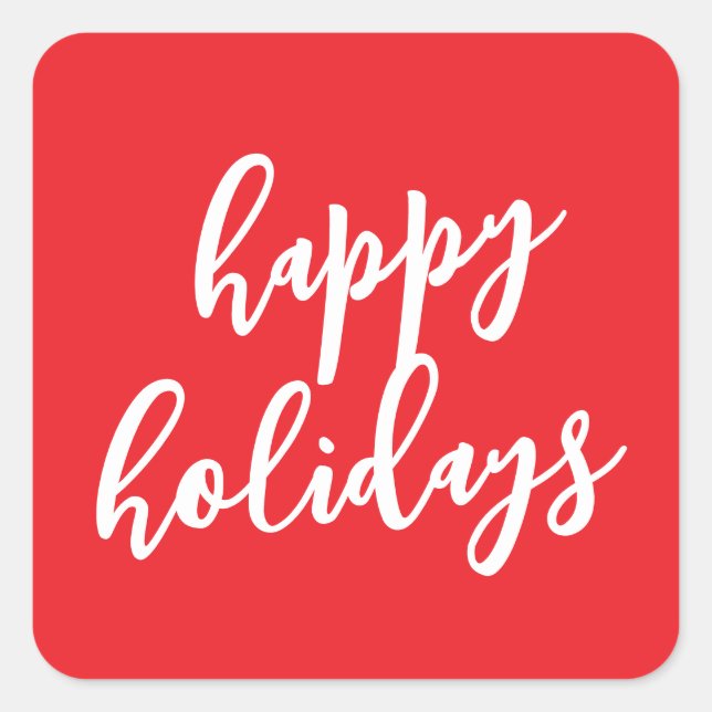 Happy Holidays Christmas New Year Season Message Quadratischer Aufkleber (Vorderseite)