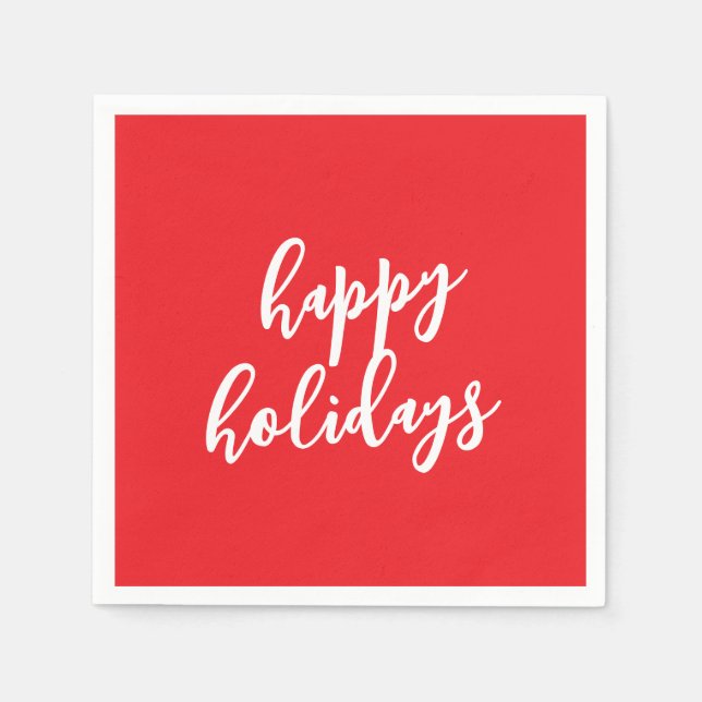 Happy Holidays Christmas New Year Season Message Serviette (Vorderseite)