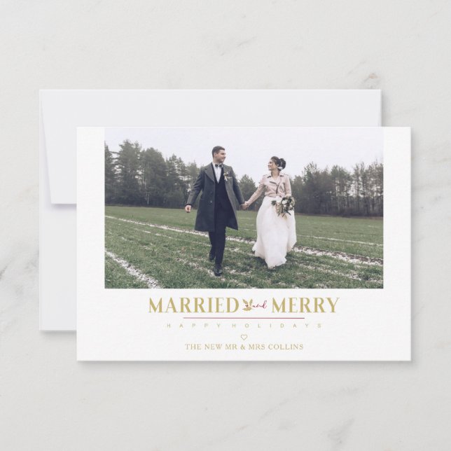 Happy Holidays Christmas Newlyweds Custom Photo (Vorderseite)