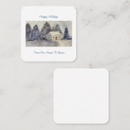 Happy Holidays Christmas Snowy Hütte House Mitteilungskarte