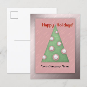 Happy Holidays Christmas Tree Business Personalize Feiertagspostkarte