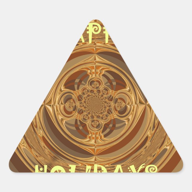 Happy Holidays Circle Art Print/Design Dreieckiger Aufkleber (Vorderseite)