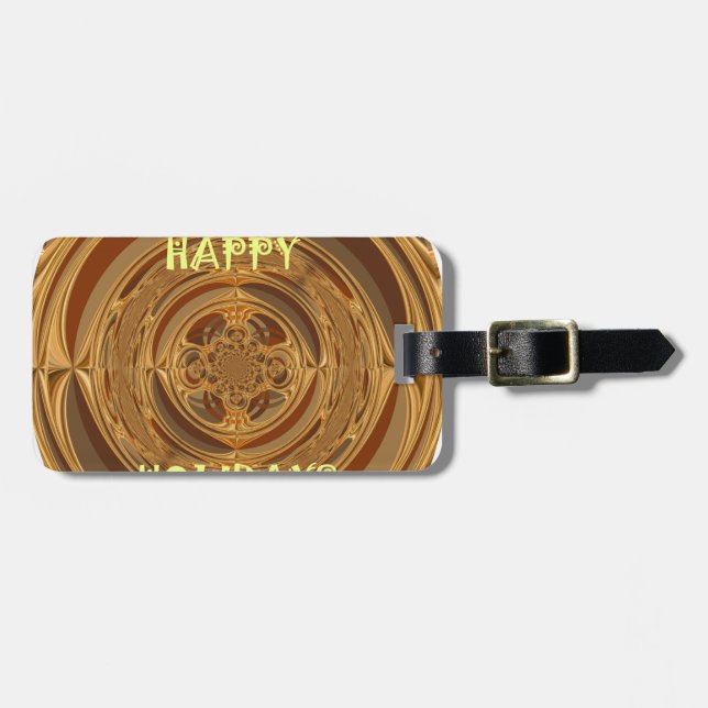 Happy Holidays Circle Art Print/Design Gepäckanhänger (Vorderseite horizontal)