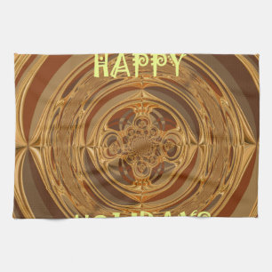 Happy Holidays Circle Art Print/Design Geschirrtuch