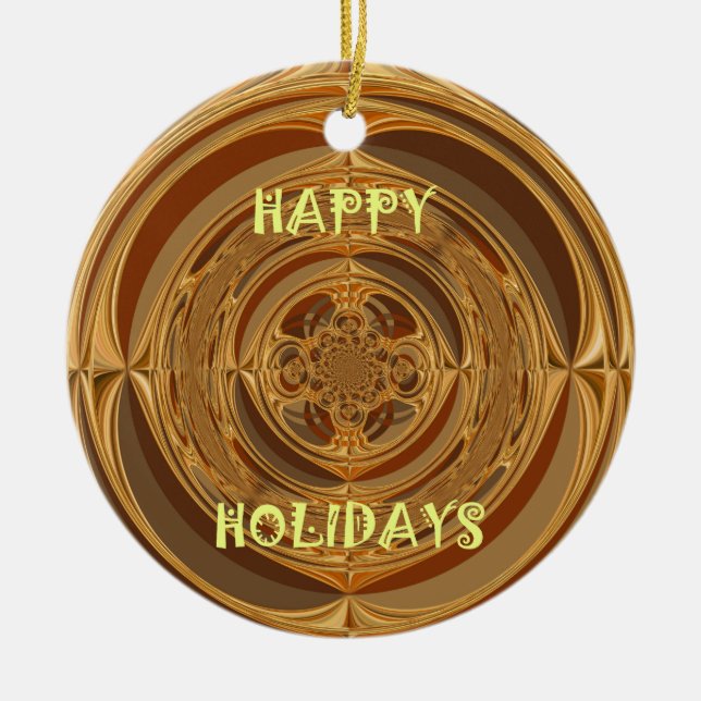 Happy Holidays Circle Art Print/Design Keramik Ornament (Vorne)